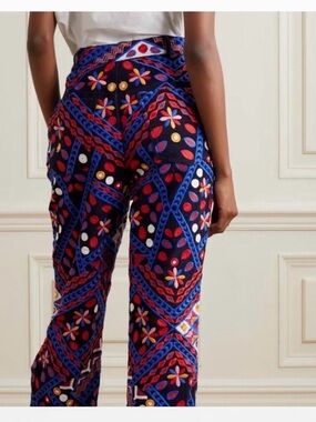 NWT FARM Rio Corduroy Multicolor Embroidered Pants